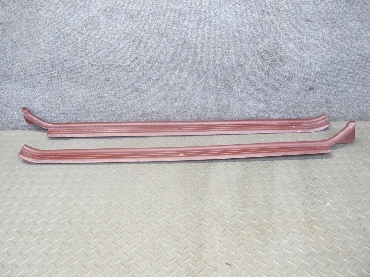84-85 Mazda RX7 FB Left & Right Door Scuff Sill Plate Trim Cover Set RED OEM