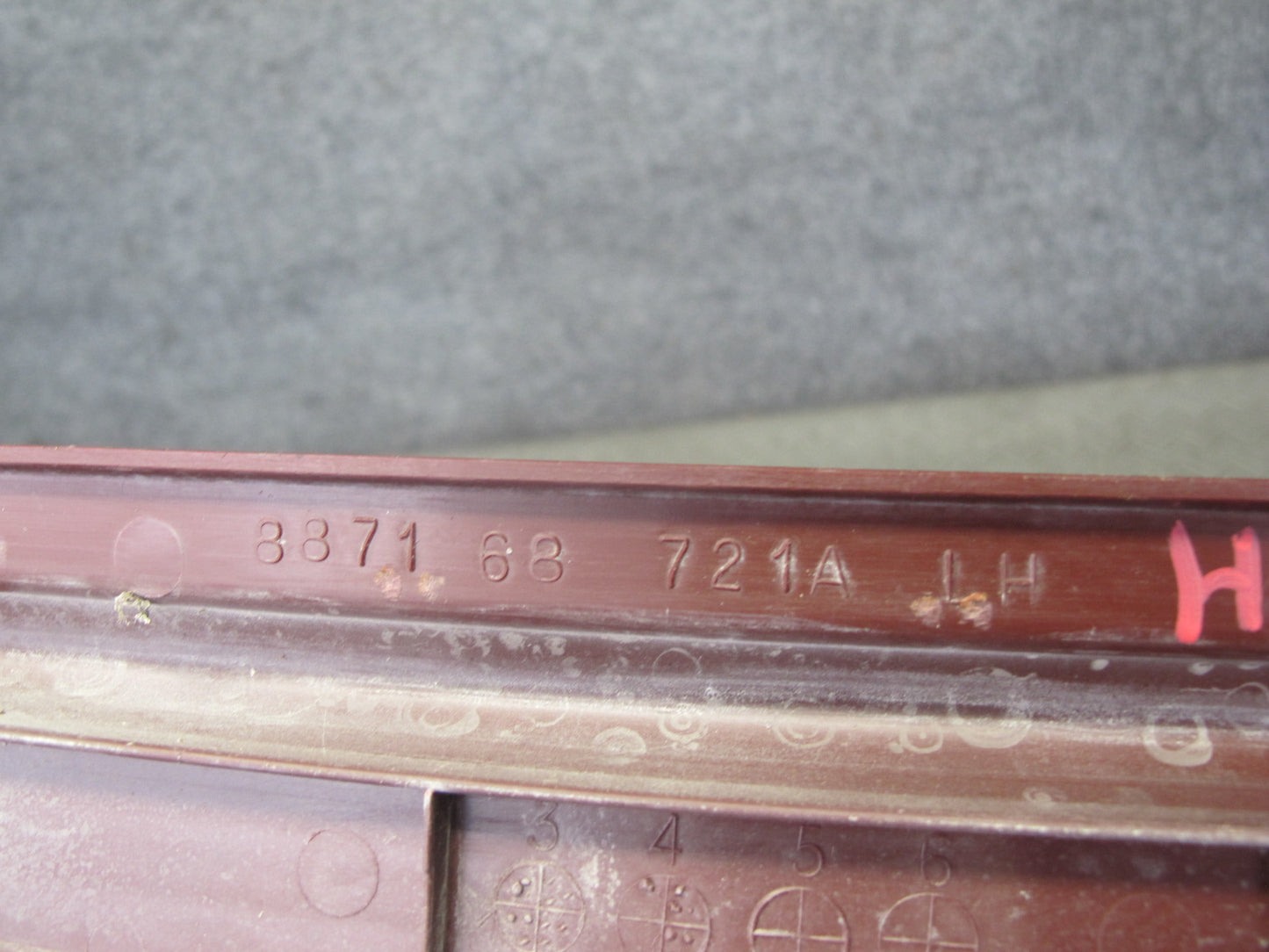 84-85 Mazda RX7 FB Left & Right Door Scuff Sill Plate Trim Cover Set RED OEM