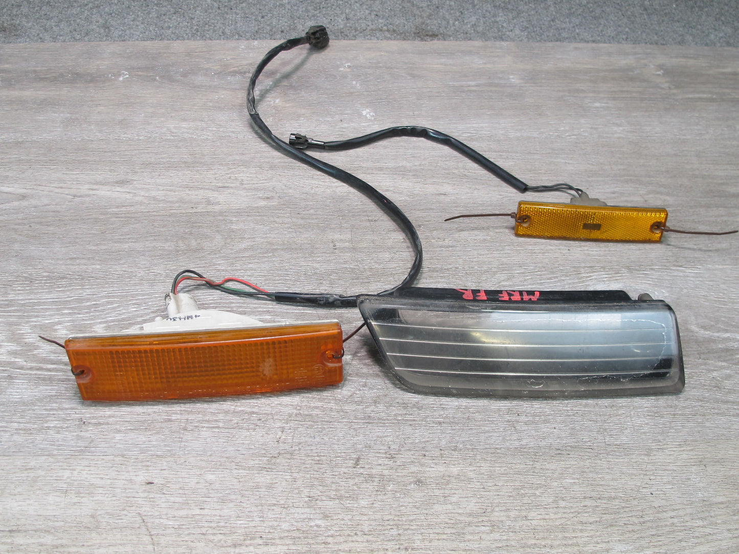 86-88 Mazda RX7 Front Right Headlight Lens Turn Signal Marker Light Lamp Set OEM