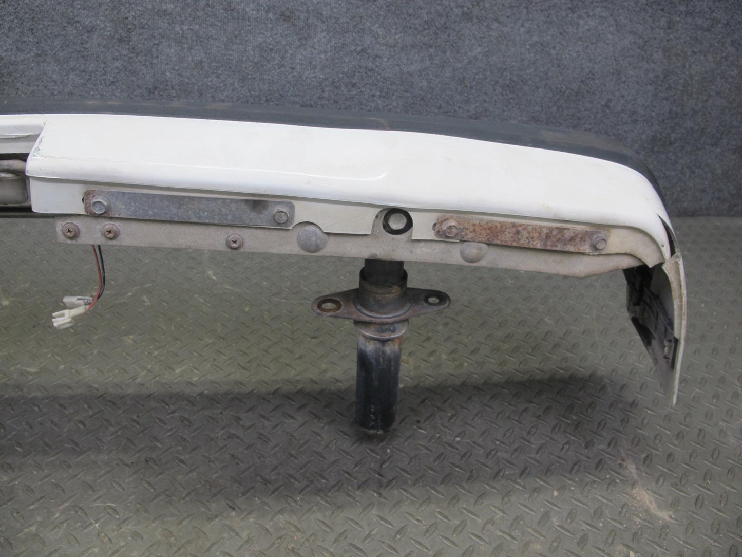 84-85 Mazda RX7 FB Rear Bumper Cover Dover White w Shock Absorber OEM