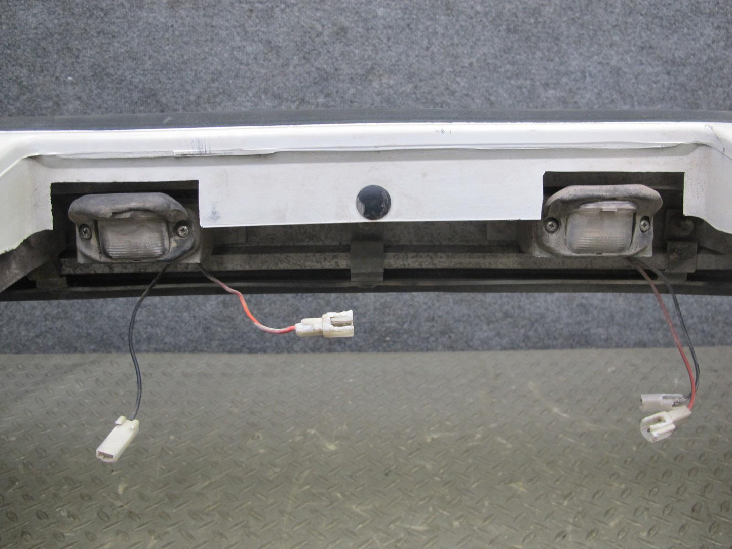84-85 Mazda RX7 FB Rear Bumper Cover Dover White w Shock Absorber OEM
