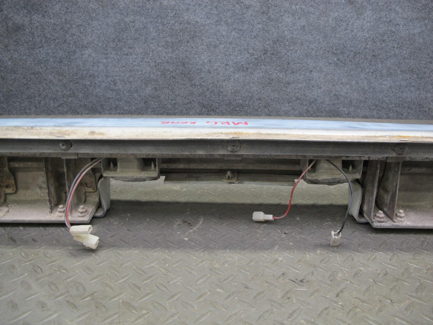 84-85 Mazda RX7 FB Rear Bumper Cover Dover White w Shock Absorber OEM