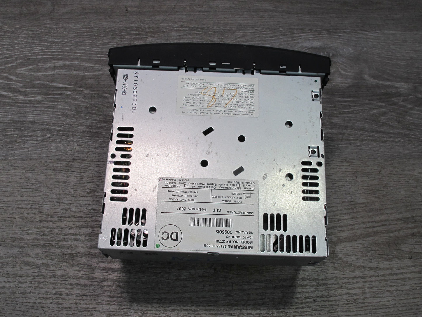 07-09 Nissan 350Z Z33 Radio AM FM CD Changer Player Receiver Head Unit Bose OEM