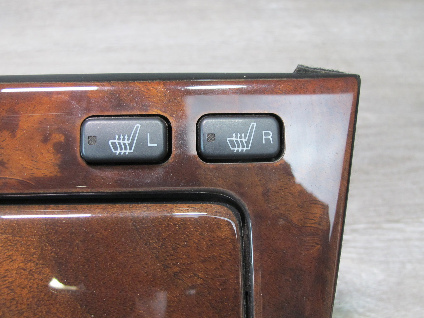 95-97 Lexus LS400 Center Console Shifter Wood Trim w TRC Heated Seat Switch OEM