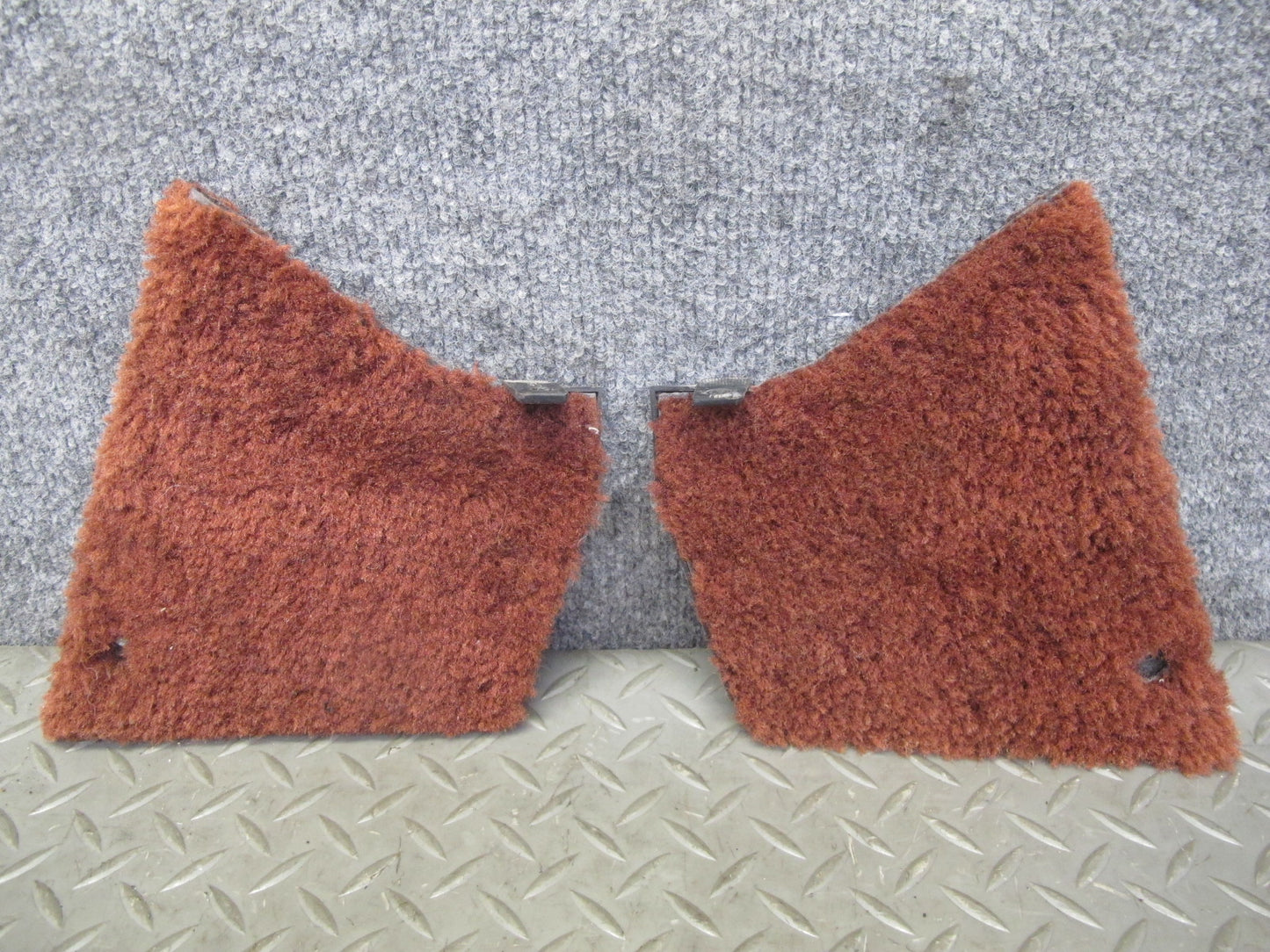 84-85 Mazda RX7 FB Front Left & Right Center Console Lower Knee Trim Set RED OEM