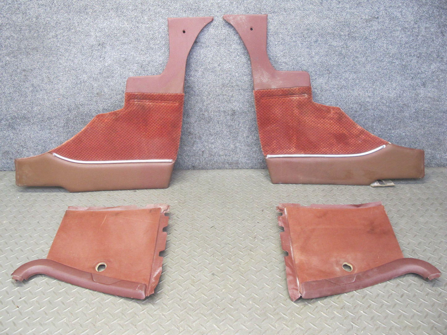 84-85 Mazda RX7 FB Set of 4 Upper & Lower B Pillar Trim Panel Cover RED OEM