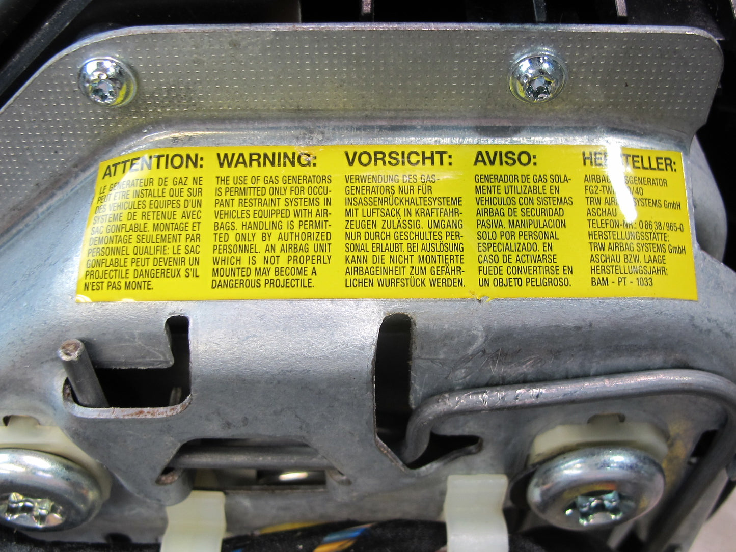 03-10 PORSCHE CAYENNE 955 957 FRONT LEFT DRIVER SIDE STEERING WHEEL SRS AIRBAG OEM