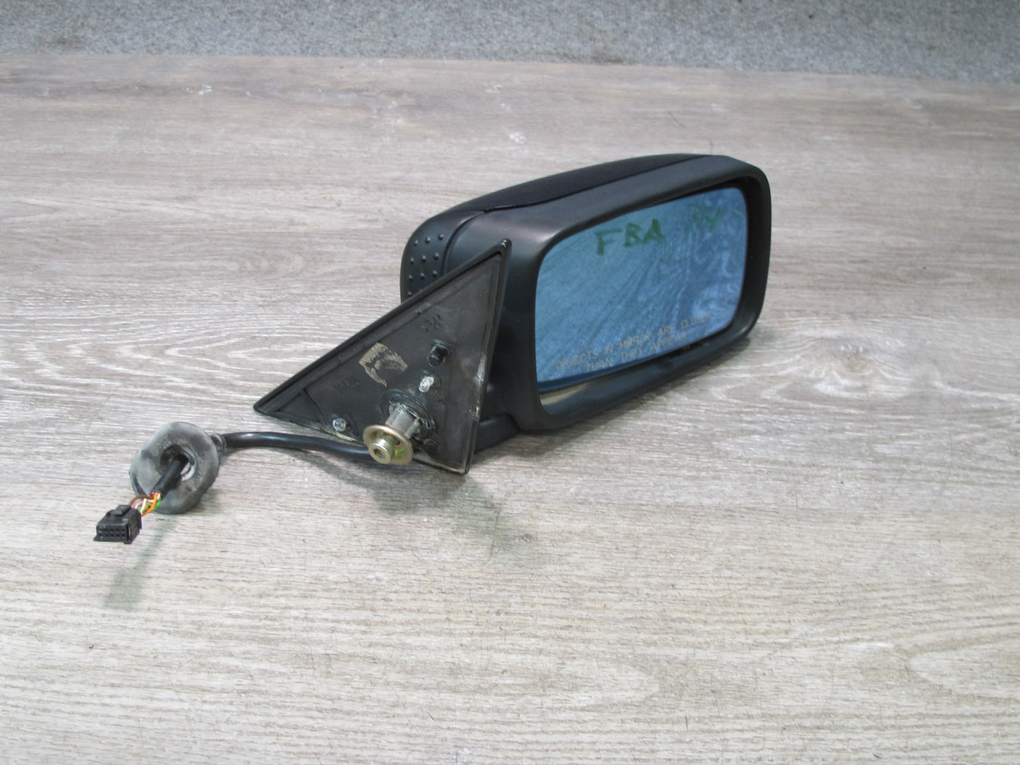 93-95 BMW E34 5-SERIES Right Passenger Door Power Heated Side Mirror Blue OEM