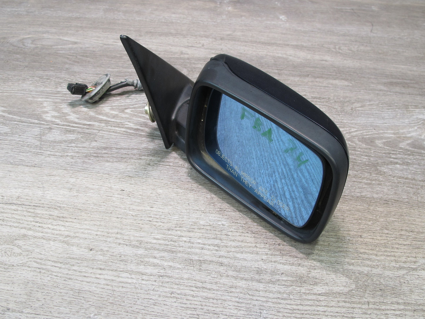 93-95 BMW E34 5-SERIES Right Passenger Door Power Heated Side Mirror Blue OEM