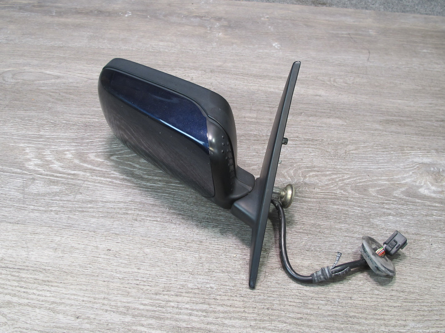 93-95 BMW E34 5-SERIES Right Passenger Door Power Heated Side Mirror Blue OEM
