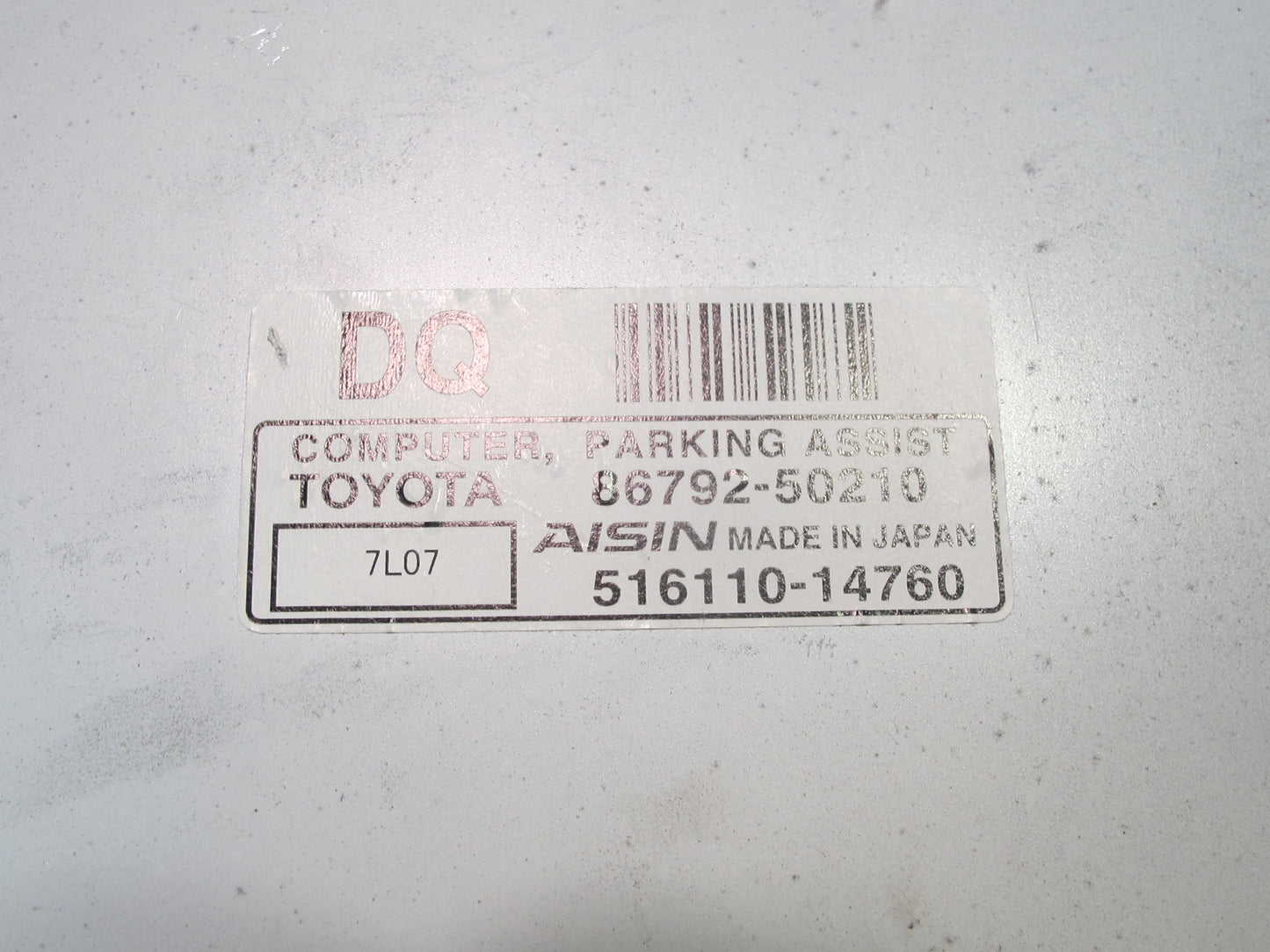 07-08 Lexus LS600h LS460 Parking Assist Control Module 86792-50210 OEM