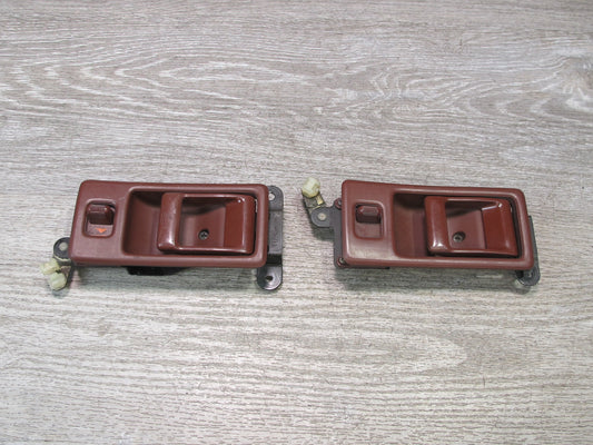 86-91 Mazda RX7 FC3S Set of 2 Left & Right Door Interior Handle RED OEM