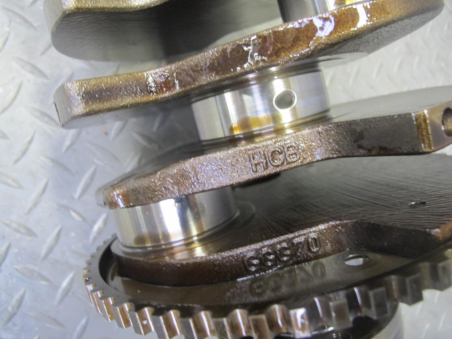 2008 VW Golf R32 VR6 Cbra 3.2L Engine Crankshaft w Bearings & Pulley 105K OEM