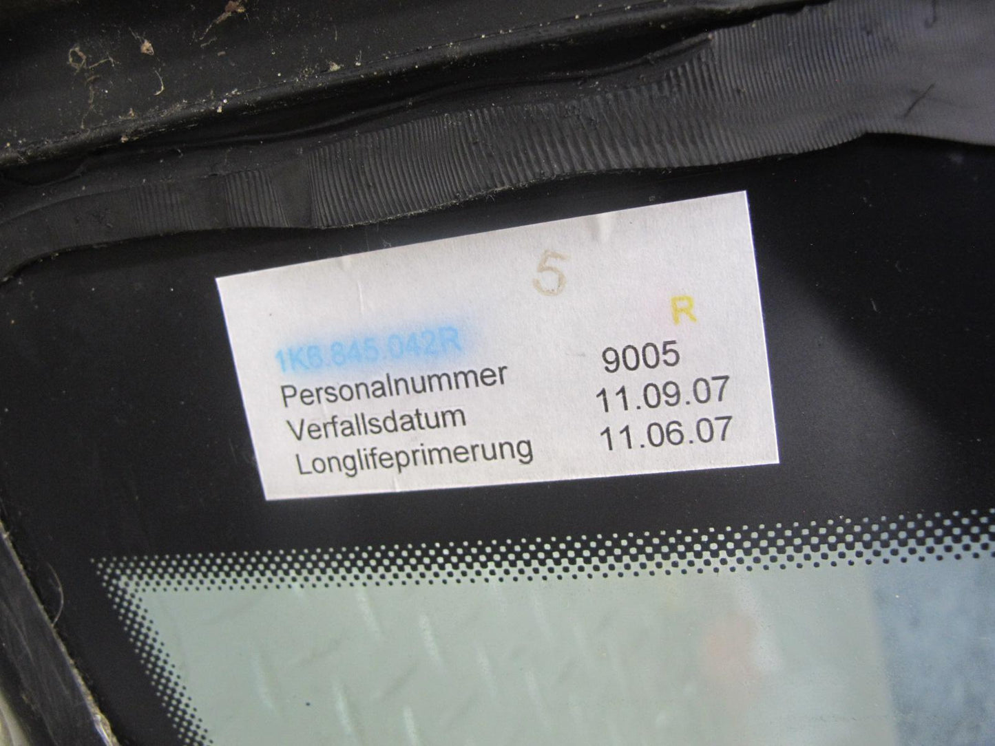 07-09 VW Golf MK5 R32 GTI Rabbit 2-DR Rear Right Quarter Glass Window OEM