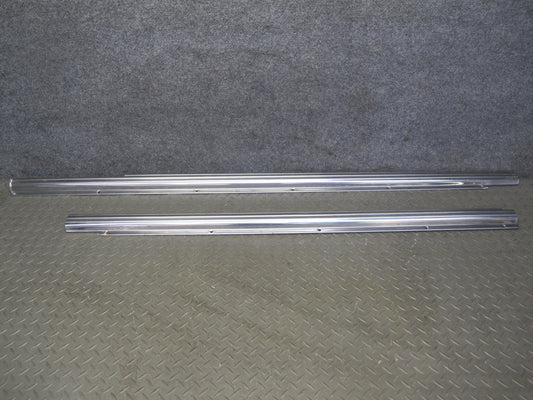 73-89 Mercedes R107 Set of 2 Left & Right Door Scuff Sill Plate Trim Chrome OEM