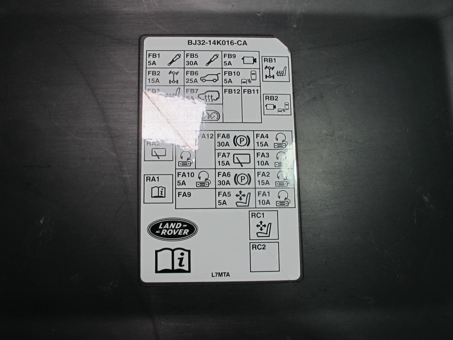 2012-2019 Range Rover Evoque L538 Rear Left Trunk Storage Access Trim Panel
