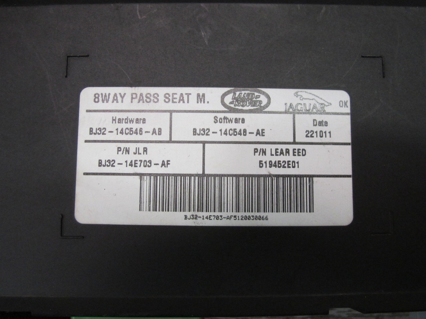 2012-2019 Range Rover Evoque L538 Front Right Seat Control Module BJ32-14C546-AB