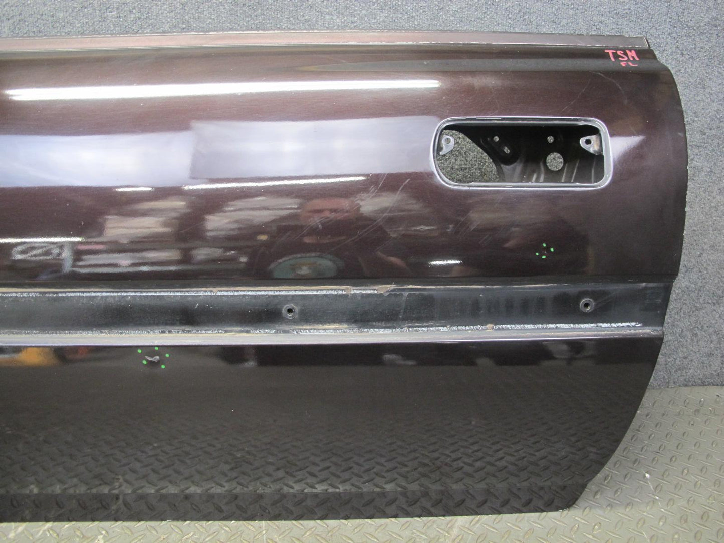 86-92 Toyota Supra MK3 NA Left Driver Door Shell Panel Black Ruby Pearl OEM