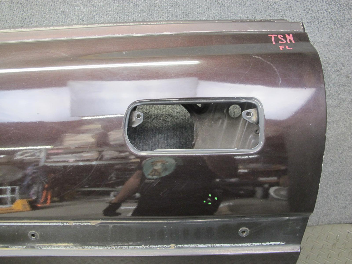 86-92 Toyota Supra MK3 NA Left Driver Door Shell Panel Black Ruby Pearl OEM
