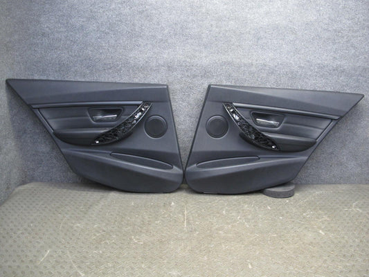 12-18 BMW F30 F31 3-SERIES Rear Door Interior Trim Cover Panel Set Black OEM