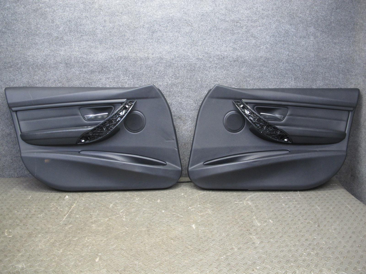 12-18 BMW F30 F31 3-SERIES Front Door Interior Trim Cover Panel Set Black OEM