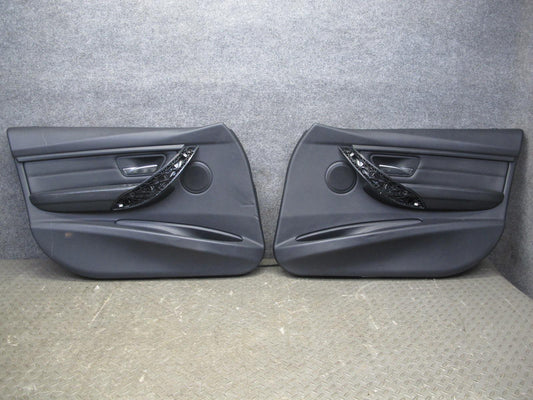 12-18 BMW F30 F31 3-SERIES Front Door Interior Trim Cover Panel Set Black OEM