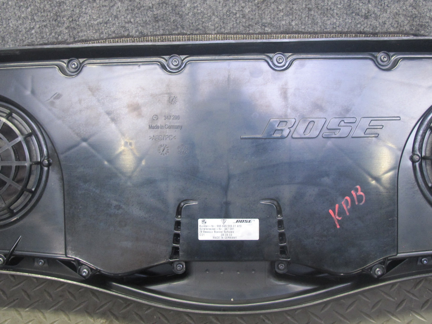 2002-2004 Porsche Boxster 986 Rear Parcel Shelf Speaker Box Subwoofer Trim Panel