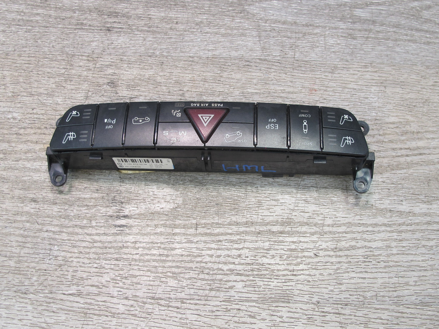 07-11 Mercedes W164 ML63 AMG Center Console Switch Panel w Hazard Switch OEM