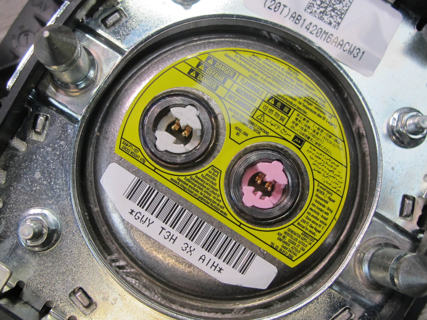 06-09 CHEVROLET CORVETTE C6 FRONT LEFT DRIVER SIDE STEERING WHEEL SRS AIRBAG OEM