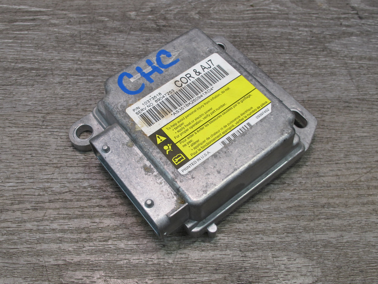 06-09 CHEVROLET CORVETTE C6 SRS AIRBAG CONTROL MODULE UNIT 10373518 OEM