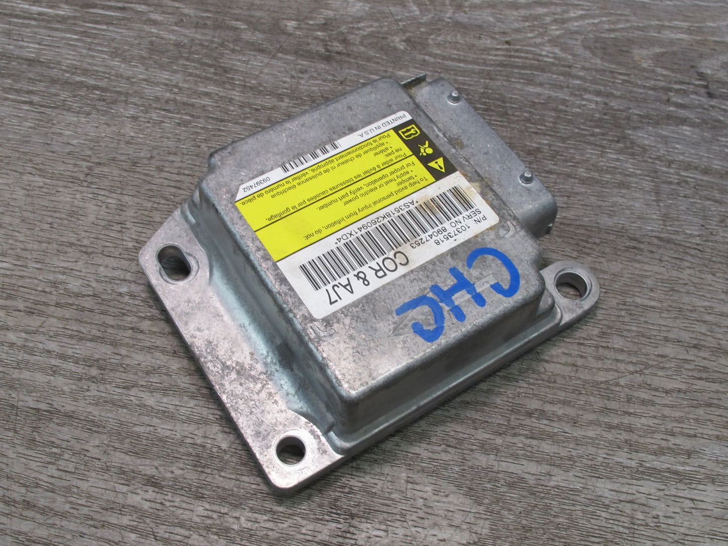 06-09 CHEVROLET CORVETTE C6 SRS AIRBAG CONTROL MODULE UNIT 10373518 OEM