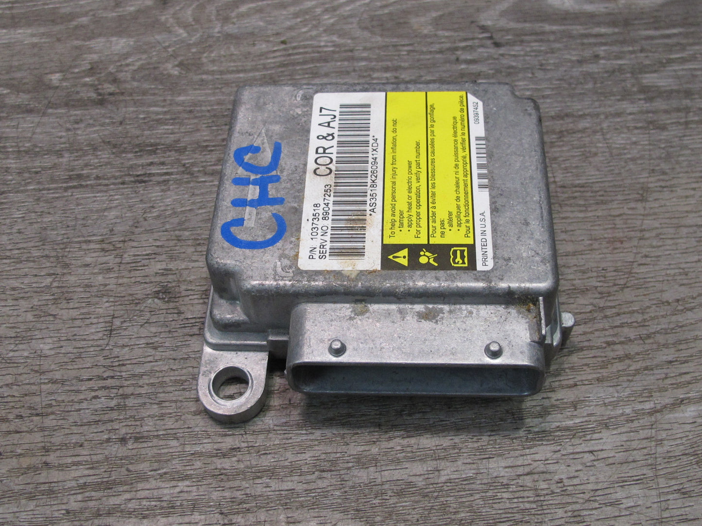 06-09 CHEVROLET CORVETTE C6 SRS AIRBAG CONTROL MODULE UNIT 10373518 OEM