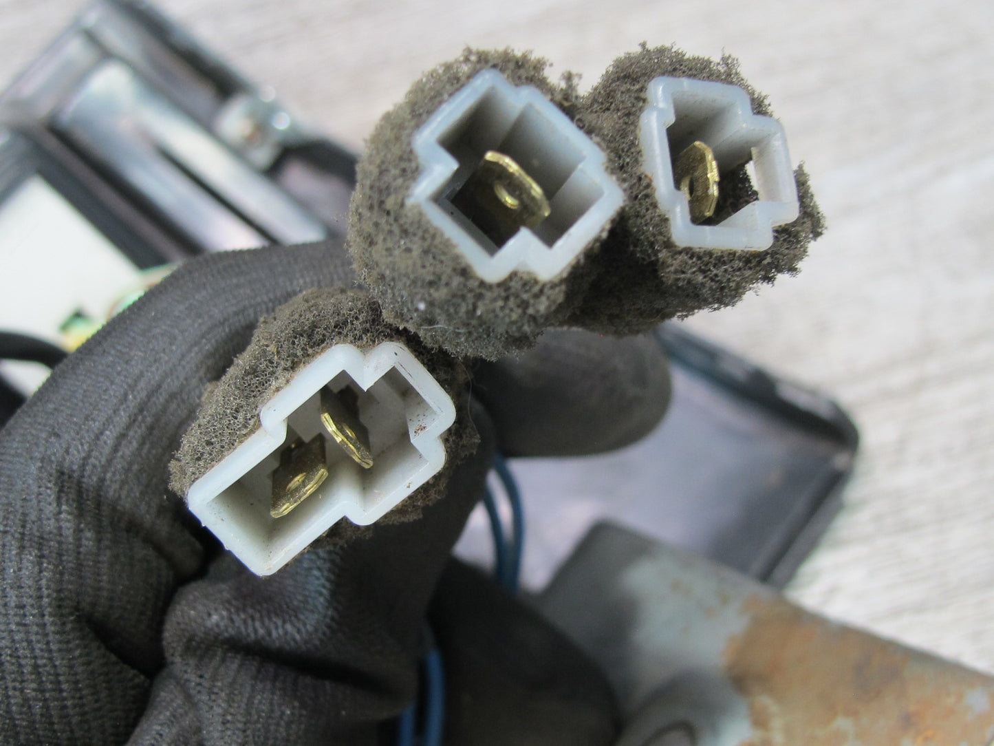 84-85 Mazda RX7 FB Under Dash Trunk Fuel Door Mirror Dimmer Switch w Trim OEM