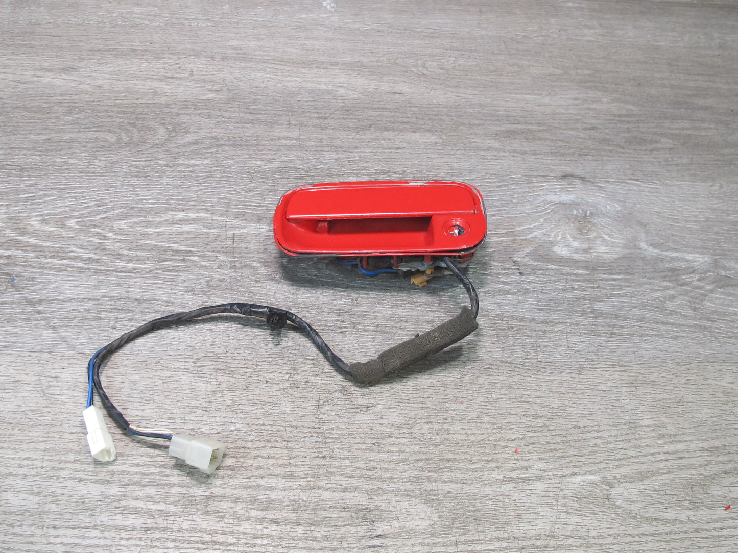 86-88 Mazda RX7 FC3S Set of 2 Left & Right Exterior Door Handle RED w Lock OEM