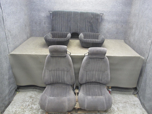 98-99 Pontiac Firebird Front & Rear Complete Cloth Seat Set Gray OEM