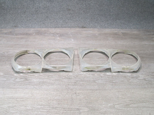 86-89 Mercedes R107 560SL Front Left & Right Headlight Trim Bezel Frame Set OEM