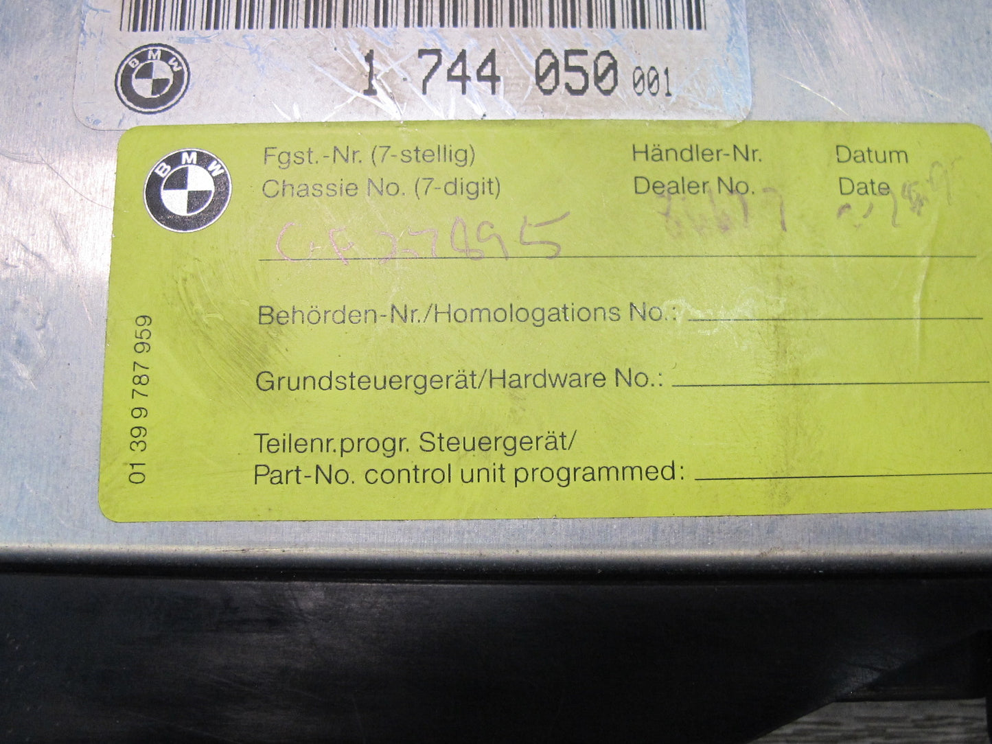 1994 BMW E34 530i 540i M60 DME ECM ECU Engine Control Module Unit 1744050 OEM