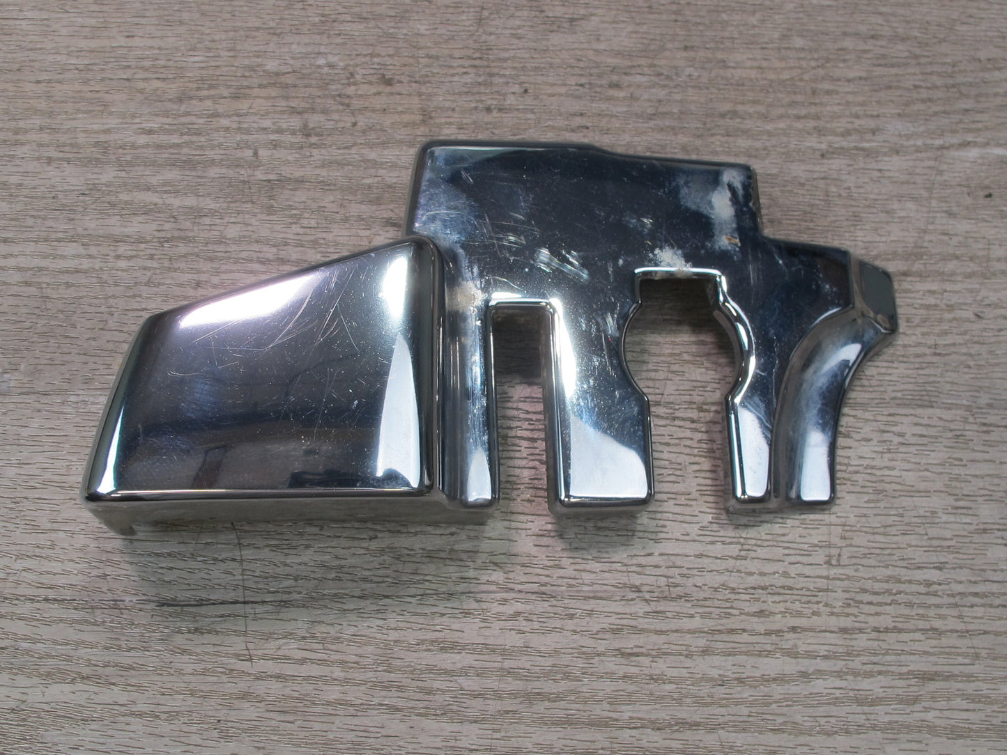73-89 Mercedes R107 Convertible B Pillar TOP Hinge Latch Chrome Cover Set OEM
