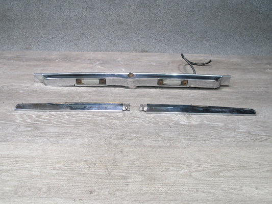 73-89 Mercedes R107 Rear Trunk Lid License Plate Light Lamp Chrome Molding OEM