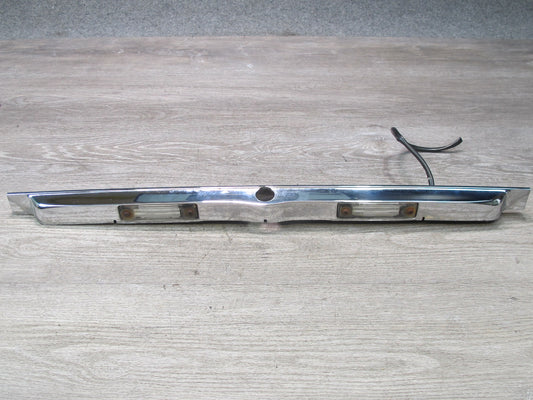 73-89 Mercedes R107 Rear Trunk Lid License Plate Light Lamp Chrome Molding OEM