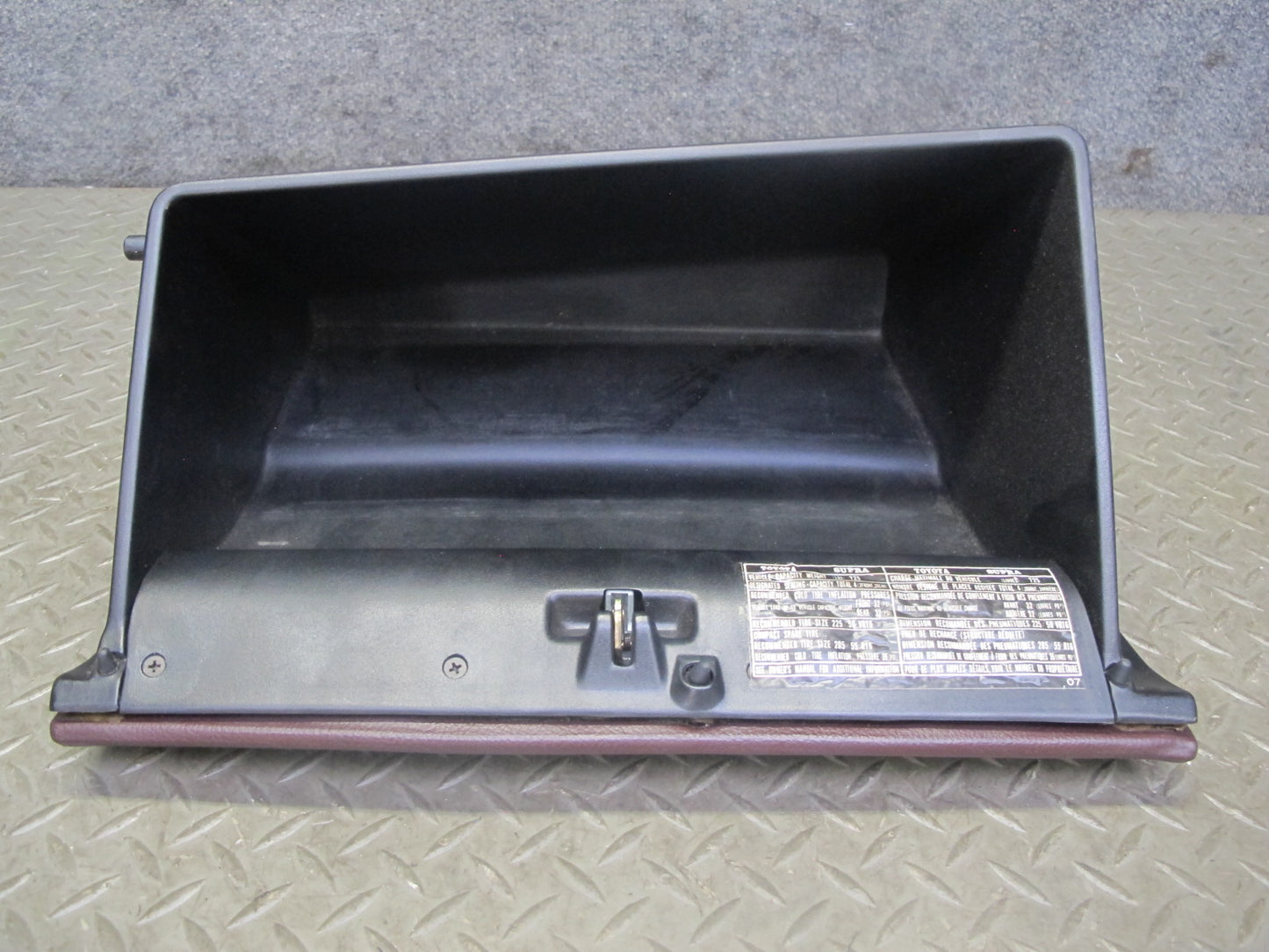 89-92 Toyota Supra MA70L Dash Glove Box Compartment Storage Door Lid Maroon OEM