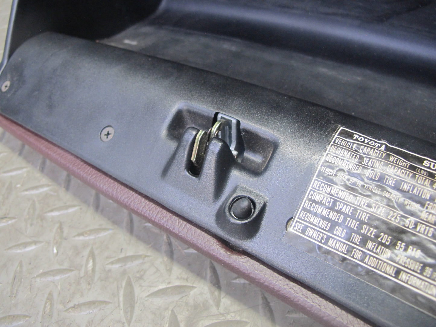 89-92 Toyota Supra MA70L Dash Glove Box Compartment Storage Door Lid Maroon OEM