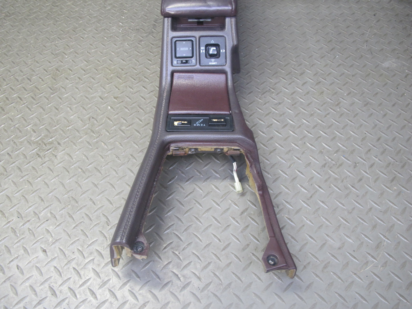 1989 Toyota Supra MA70L Center Console Trim Cover Panel w Switches Maroon OEM