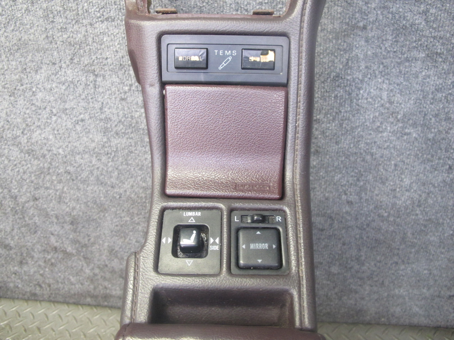 1989 Toyota Supra MA70L Center Console Trim Cover Panel w Switches Maroon OEM