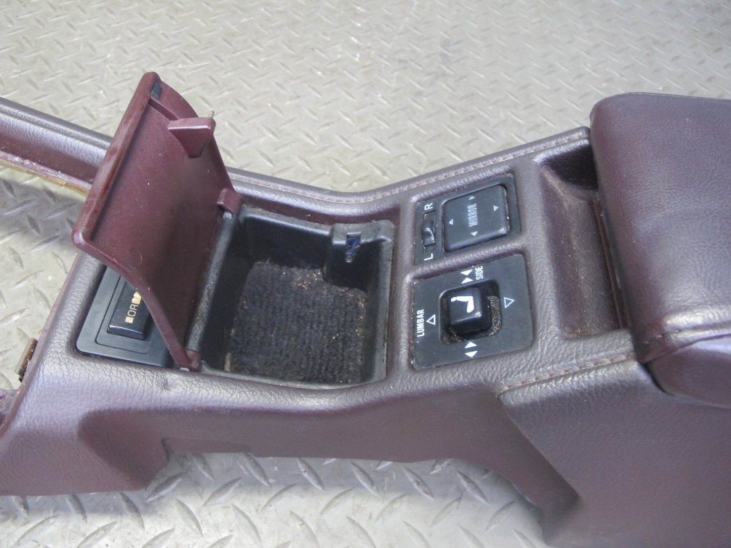 1989 Toyota Supra MA70L Center Console Trim Cover Panel w Switches Maroon OEM