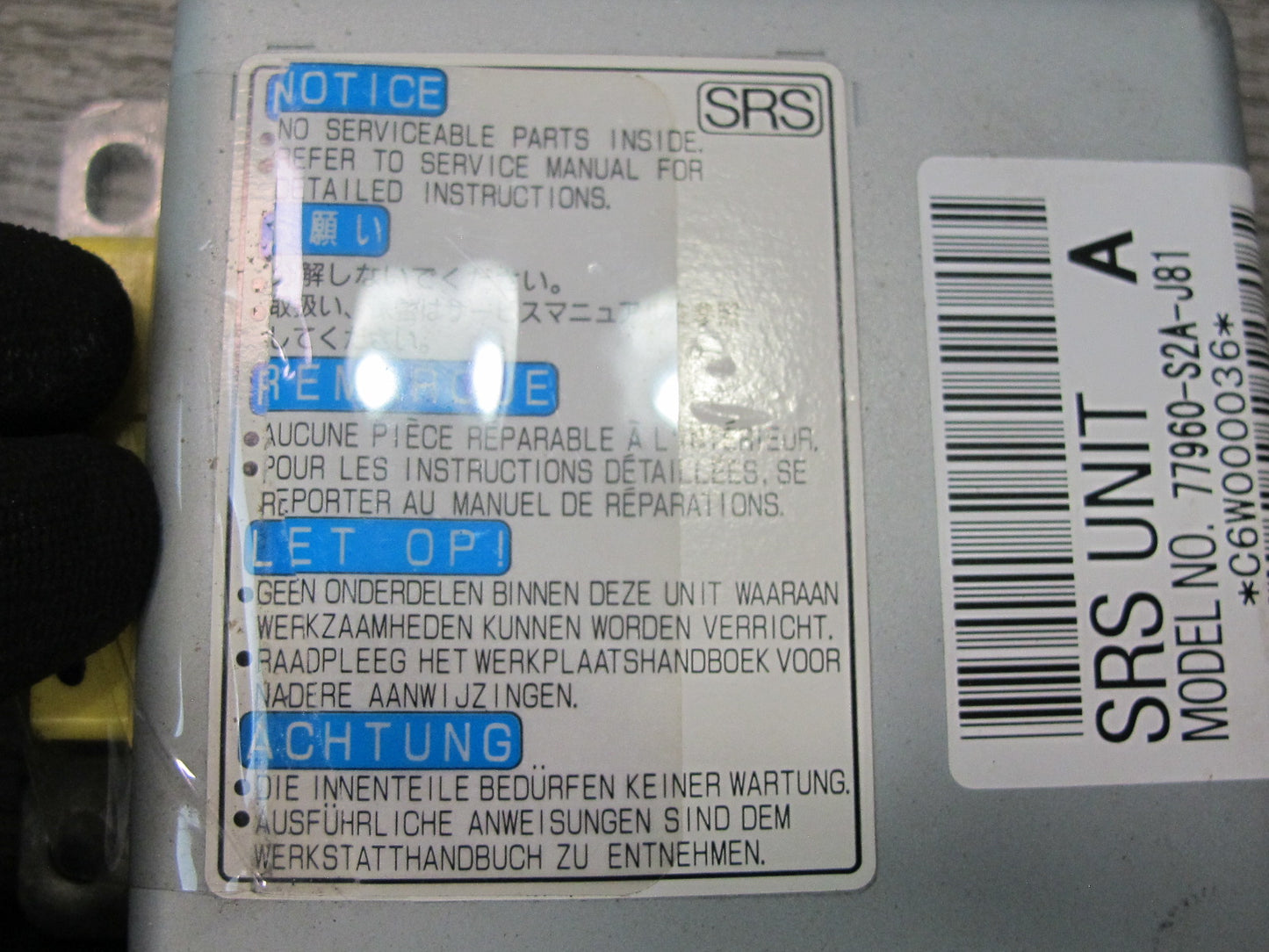 00-05 HONDA S2000 SRS AIRBAG CONTROL MODULE UNIT 77960-S2A-J81 OEM