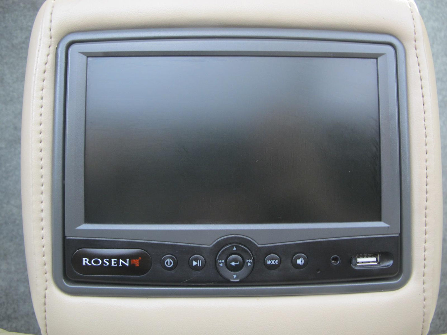 03-07 Lexus LX470 Front Left & Right Leather Seat Headrest Screen Ivory Set of 2