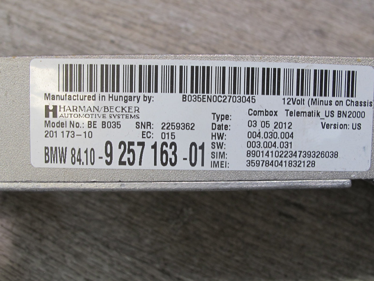 2011-2013 BMW E70 E71 E72 Bluetooth Telematics Communication Control Module