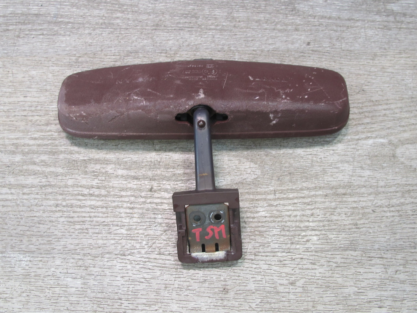 86-92 Toyota Supra MA70L Manual Dimming Interior Rear View Mirror Maroon OEM