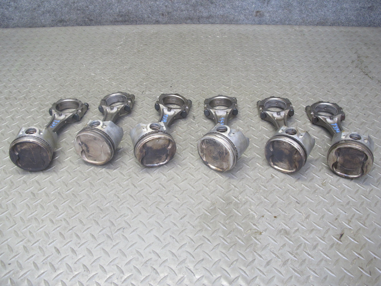 89-92 Toyota Supra MA70L 7MGE NA Set of 6 Engine Piston w Connecting Rod 71K OEM